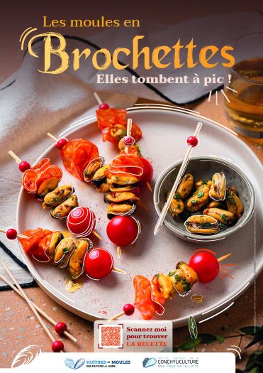 Moules en brochettes